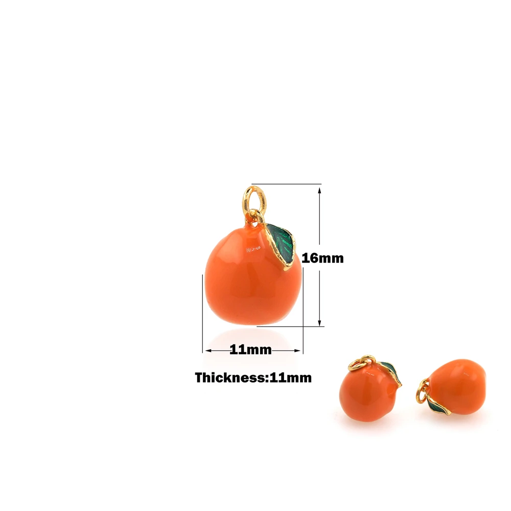 Persimmon Orange Pendant Gold Color Suitable For DIY Jewelry Necklace Earring Making Looking For Gold Filled Jewelry