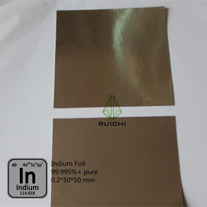 

Indium Foil 0.2*50*50mm 99.995% Pure Indium Foil Metal Sheet