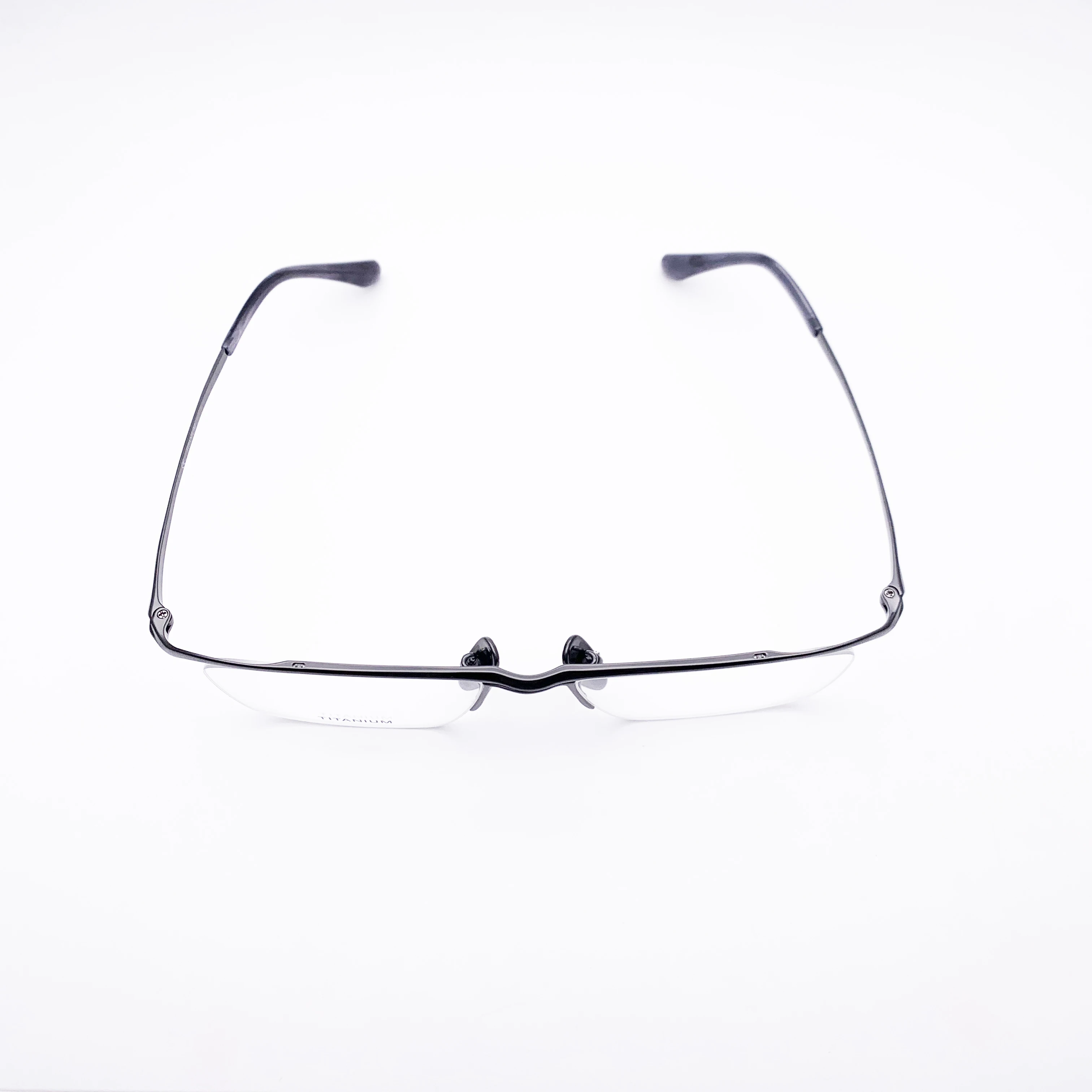 Belight Optical Japan Design Simple Line Pure Titanium Half Rimless Frame Men Prescription Semi Eyeglasses  Eyewear LA6101