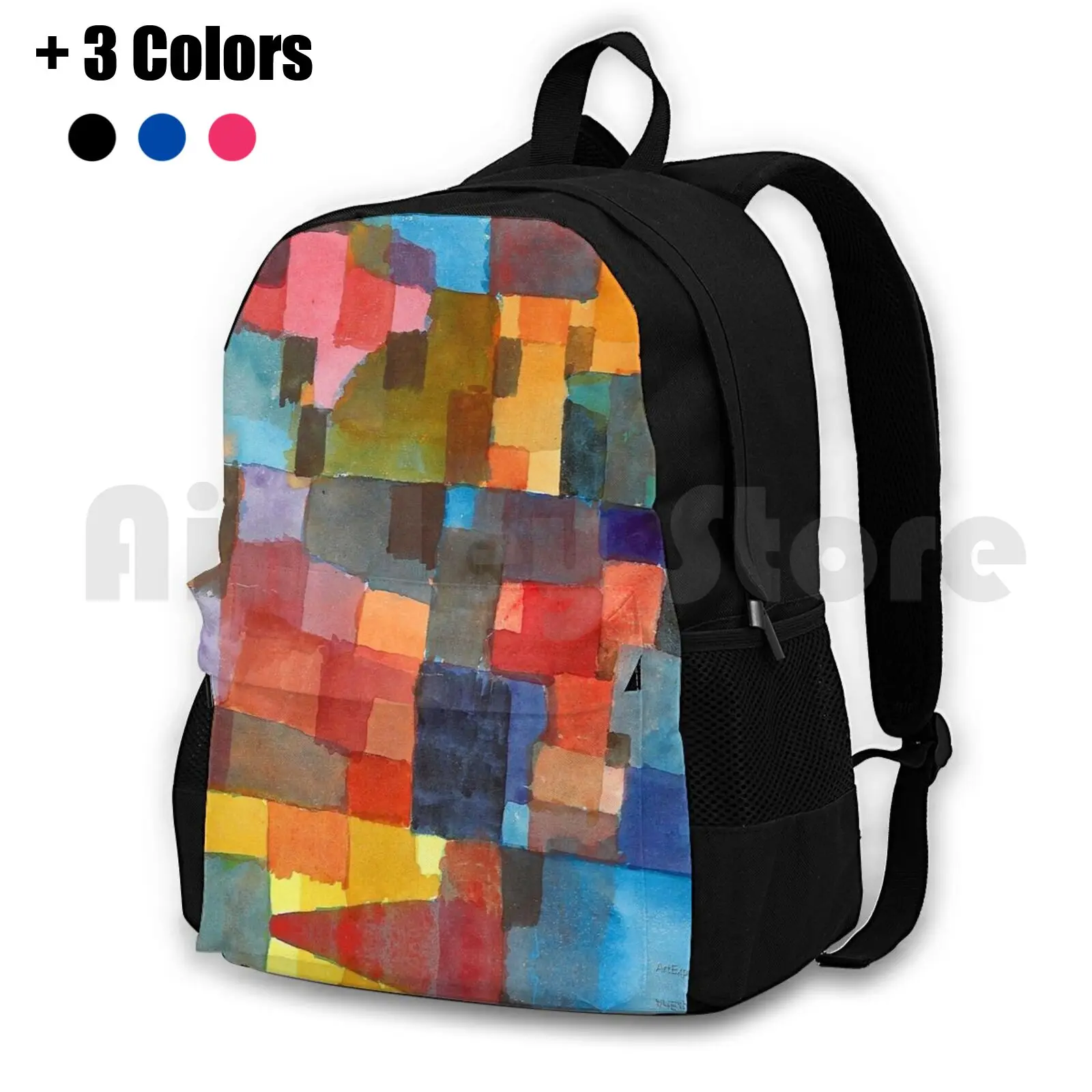 Paul Klee-- Raumarchitekturen Outdoor Hiking Backpack Riding Climbing Sports Bag German Germany Oil Fine Abstract Lines