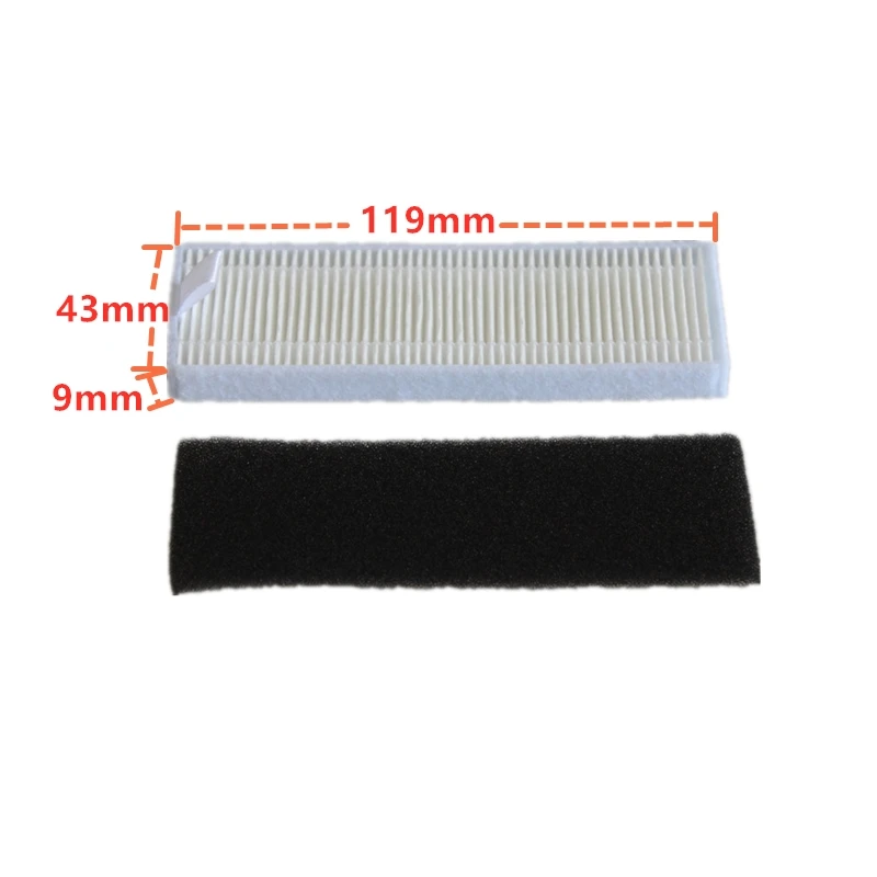 119mm * 43mm * 9mm Robot aspirapolvere filtro HEPA aspirapolvere Robot ricambi accessori sostituzione 100% nuovo