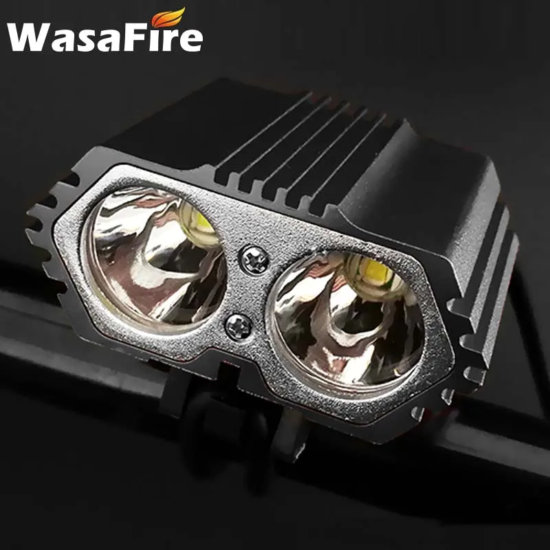 WasaFire 2 X XM-L T6 LED Bicycle Front Light lamp 6000LM USB Rechargeable Bike Headlamps Waterproof Outdoor Cycling Flashlight