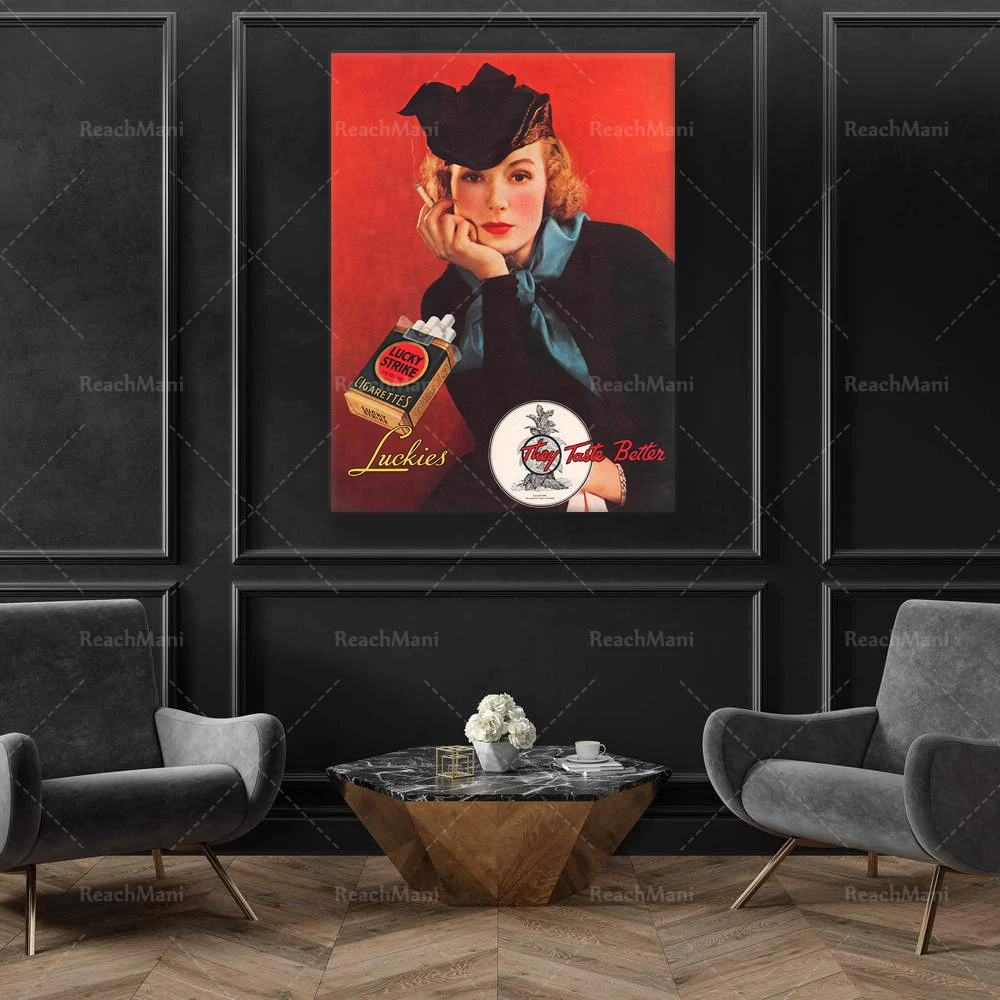 Vintage Zigaretten-Werbeposter |   Vintage Wandkunstdruck |   Wanddekoration mit Leinwanddruck | Posterdruck |   Retro-Wandposter