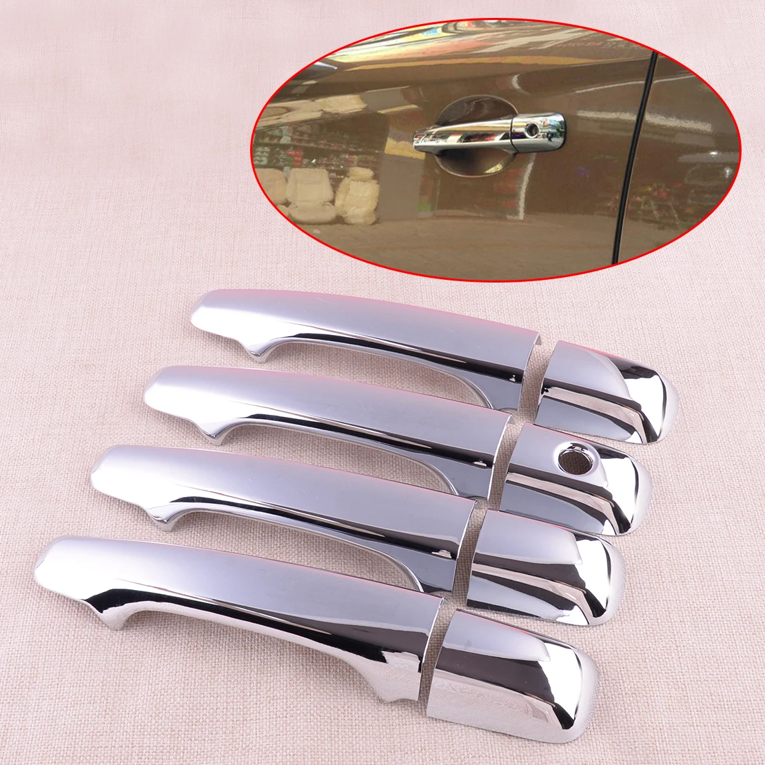 

8Pcs Car ABS Chrome Side Exterior Door Handle Cover Trim Fit for Volvo XC60 2009 2010 2011 2012 2013 2014 2015