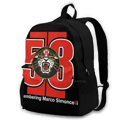 Remembering Marco Simoncelli Fashion Bags Backpacks Super Sic Marco Simocelli Simoncelli 58 Legend Supersic 58