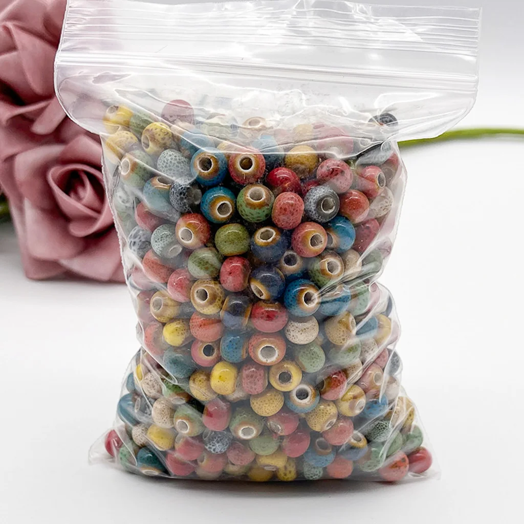 6# 8# Candy Color Leopard Gradient Ceramic Loose Beads Mixed DIY Bag Handmade Materials #TMT01