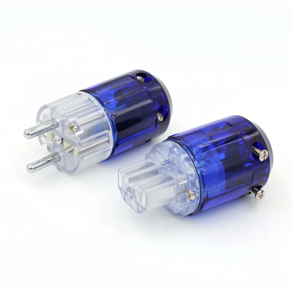 P037etr 1 paar hohe qualität hifi messing P-037e + reines kupfer C-037 rhodiniert eu power stecker ac kabel netzstecker – Detail 7