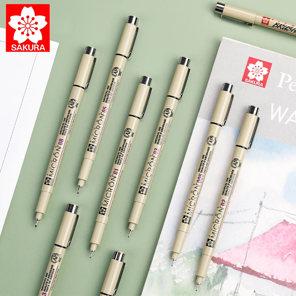 SAKURA – stylo seringue XSDK 0.1mm, 1 pièce, stylo, à base d'eau, étanche, bande dessinée, peint à la main, Art dédié, diverses spécifications