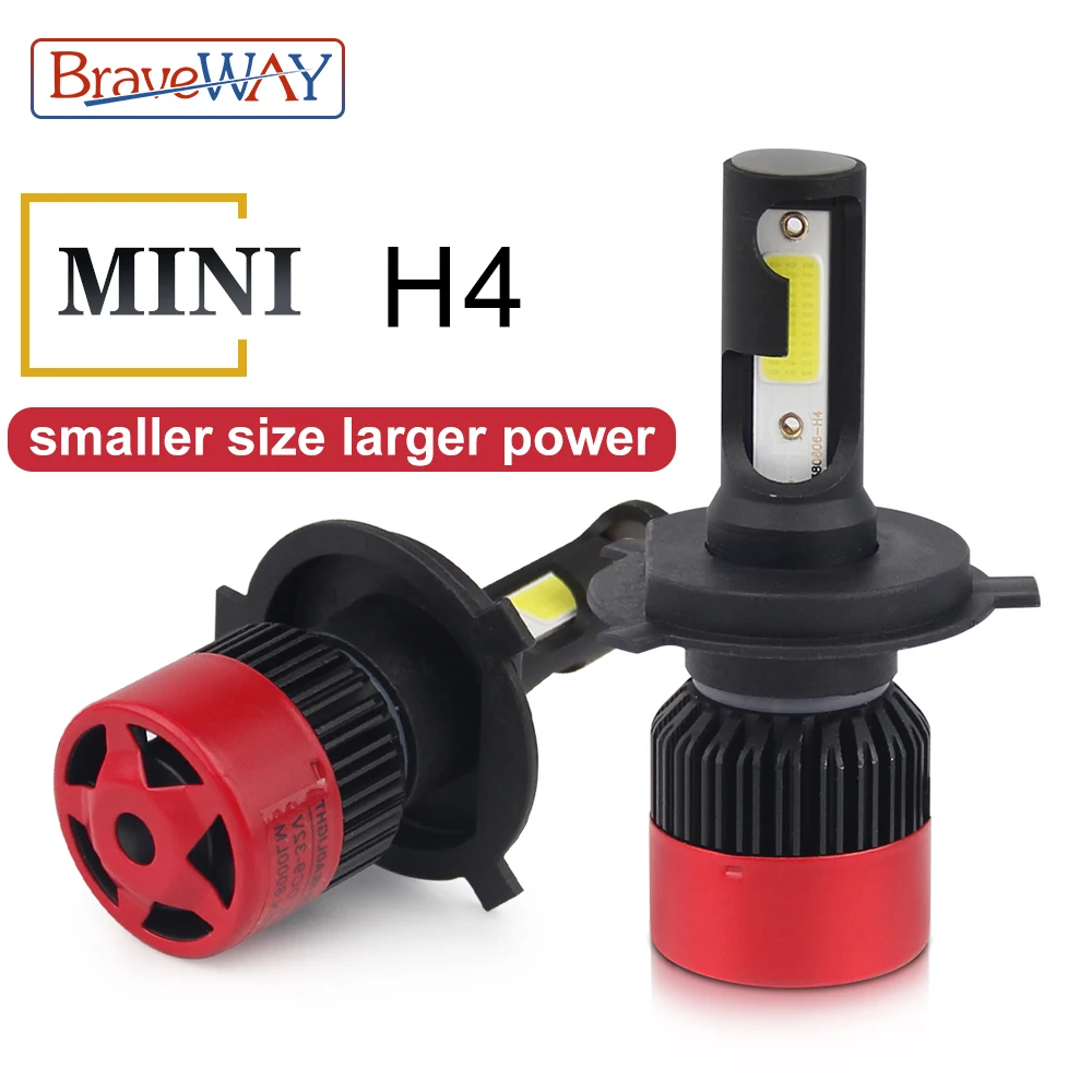 BraveWay H4 LED Bulb HB4 9006 H4 Led Headlight Bulbs for Motorcycle Cars Led Auto Fog Lamp H8 H11 9005 HB3 H7 Car Lights