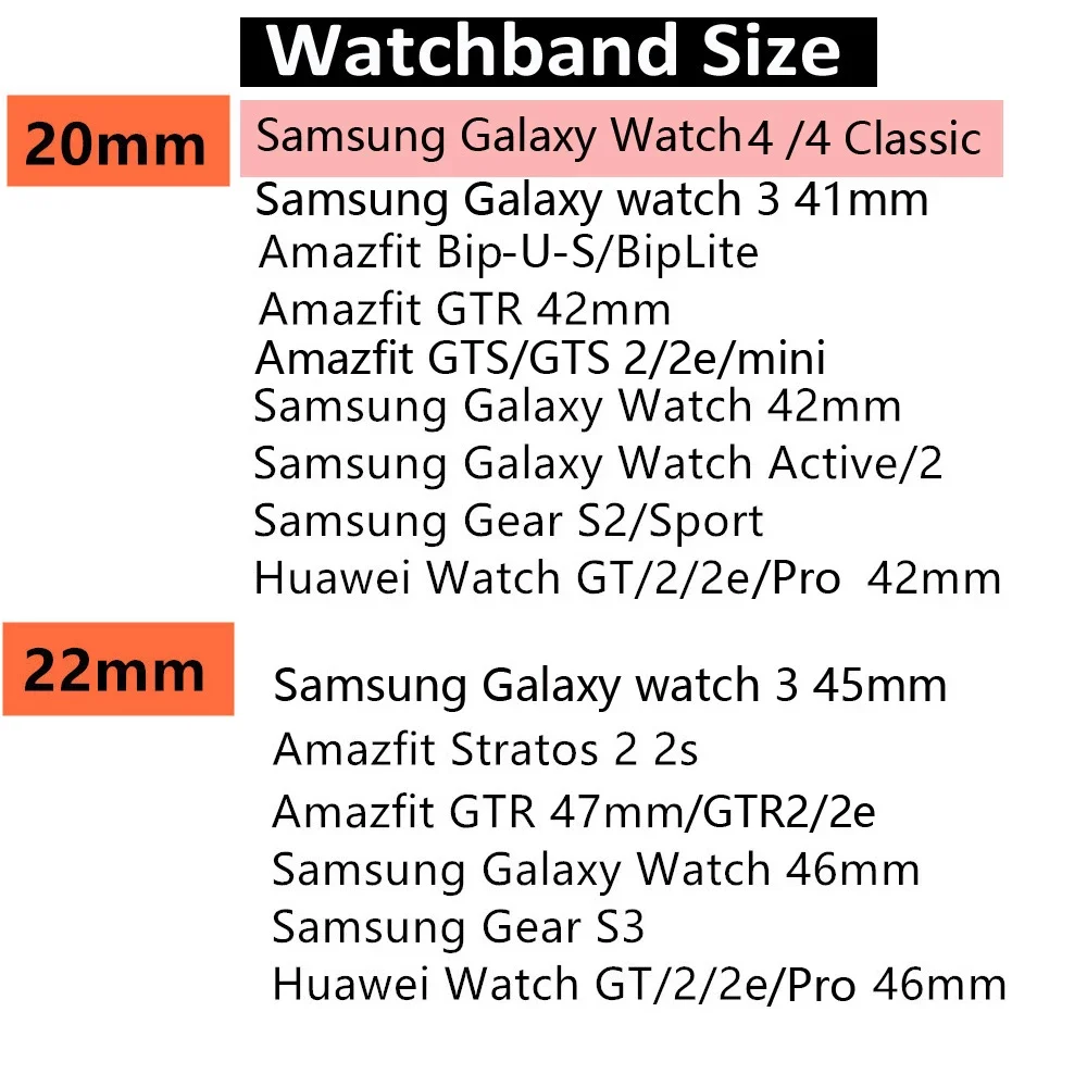 Nylon Strap for Samsung Galaxy Watch 4 20mm band Classic/3/41mm/46mm/Active 2/Gear Sports Loop Watchband Huawei GT2/2e Bracelet