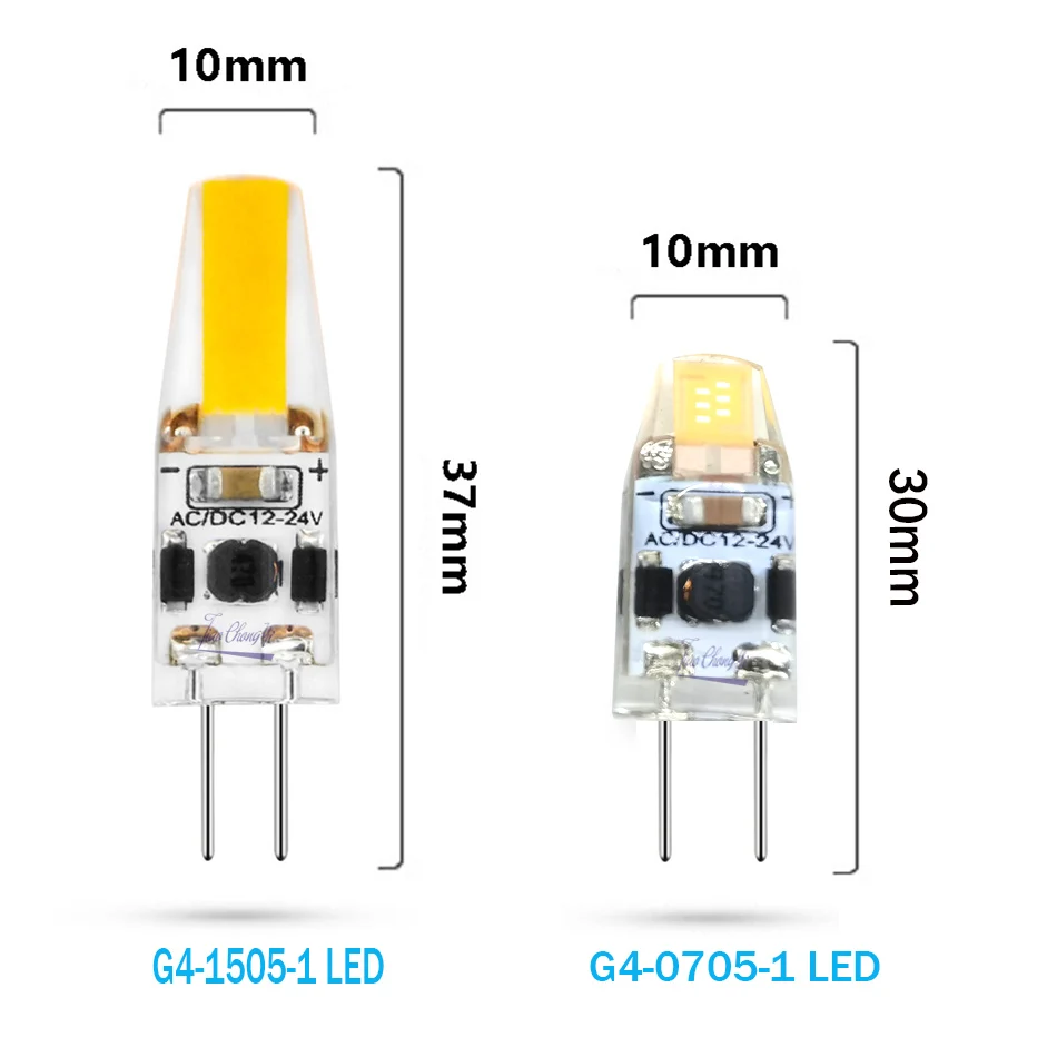 Imagem -02 - Lâmpada Regulável de Led g4 ac dc 12v24v 2w 0705 3w 1505 g4 Branco Quente para Navio Barco Caminhão Carro Cob Holofote Lustre