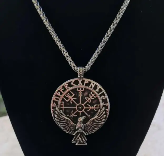 

Norse Raven Stainless Steel Necklace, Odin's Ravens Hugin And Munin