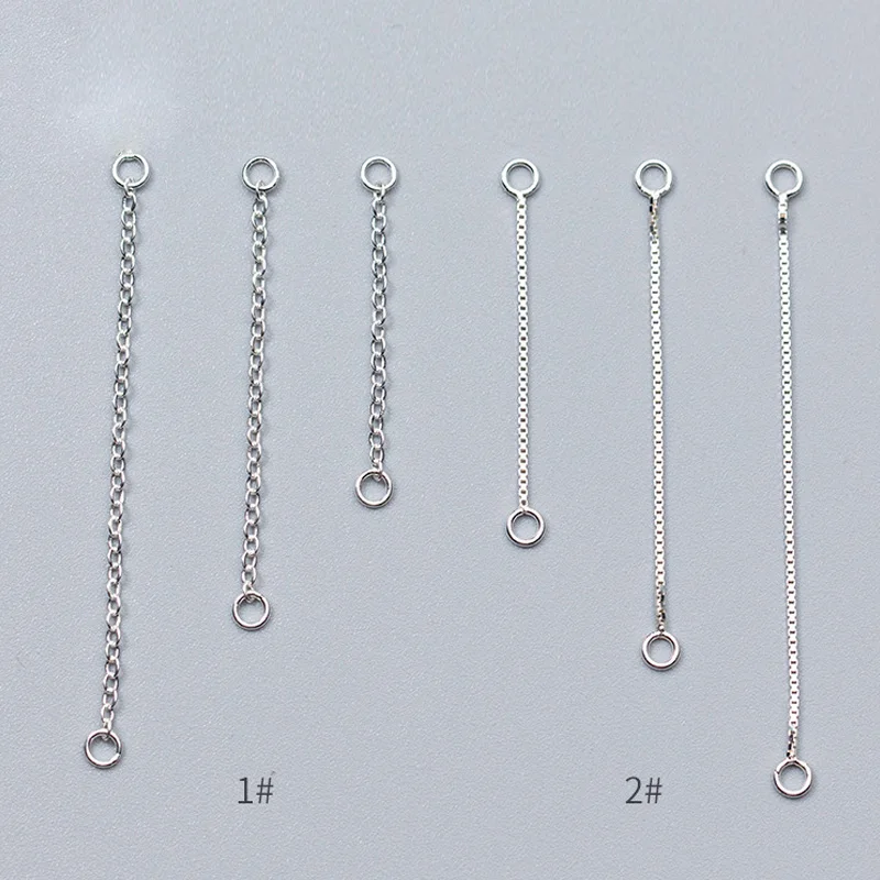 2pcs/lot 925 Sterling Silver Earring Line Connector Chains 30 40 50mm S925 Silver Dangler Ear Extension Chains DIY Jewelry Make