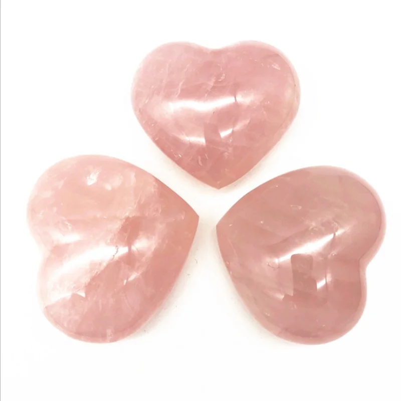 

Natural Rose Crystal Heart Shaped quartz Stone Specimens Healing