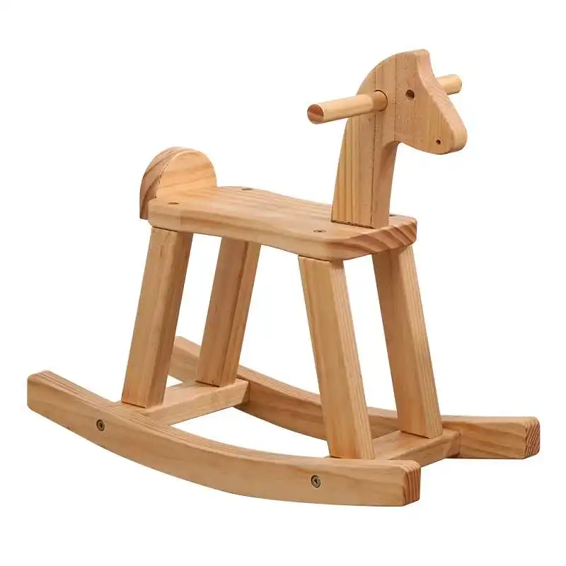 

TT Children's Rocking Horse Solid Wood Trojan Children's Toys Wooden Adults Can Sit One-Year-Old Baby