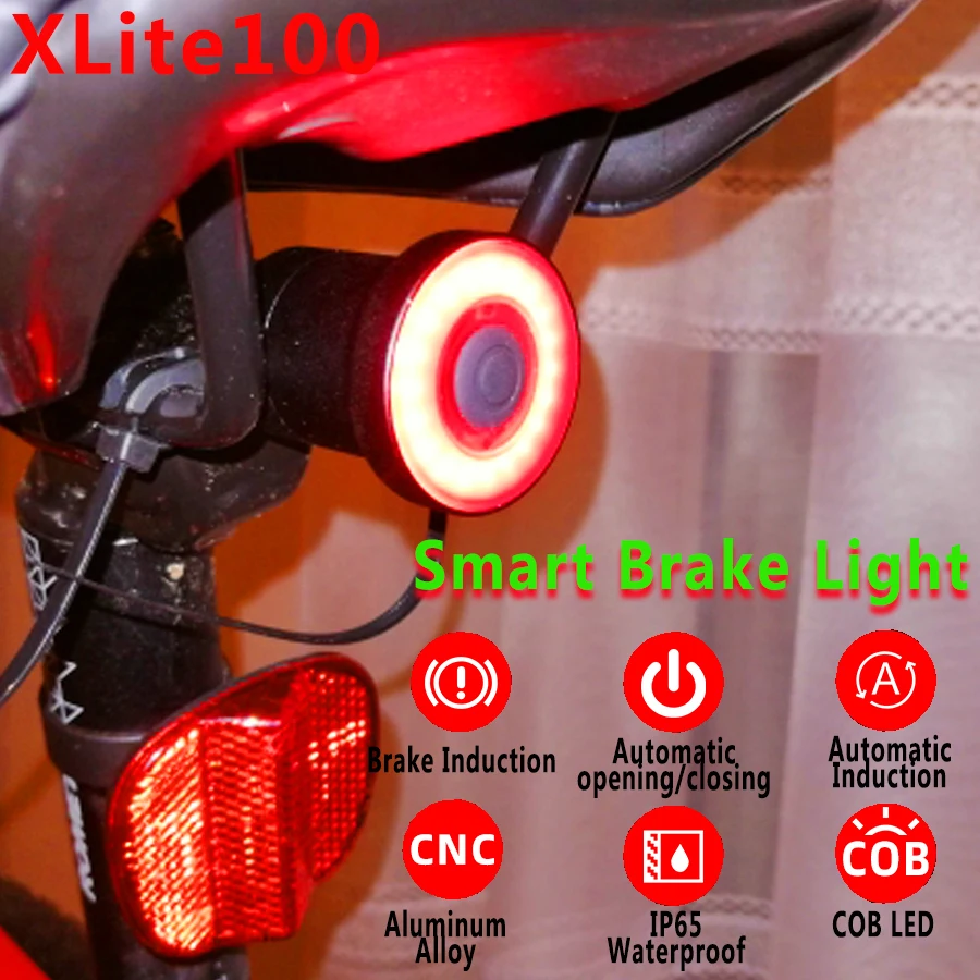 

Xlite100 Usb Bike Tail Light lantern Smart Brake Sensor Taillights MTB Road Cycle Rear Led Waterproof Bycicle Back Lights