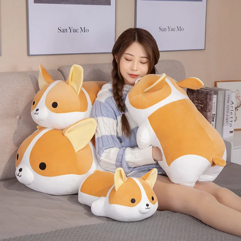 

40-80cm Giant Size Cute Corgi Dog Plush Toys Stuffed Animal Puppy Dog Pillow Soft Lovely Doll Kawaii Christmas Gift