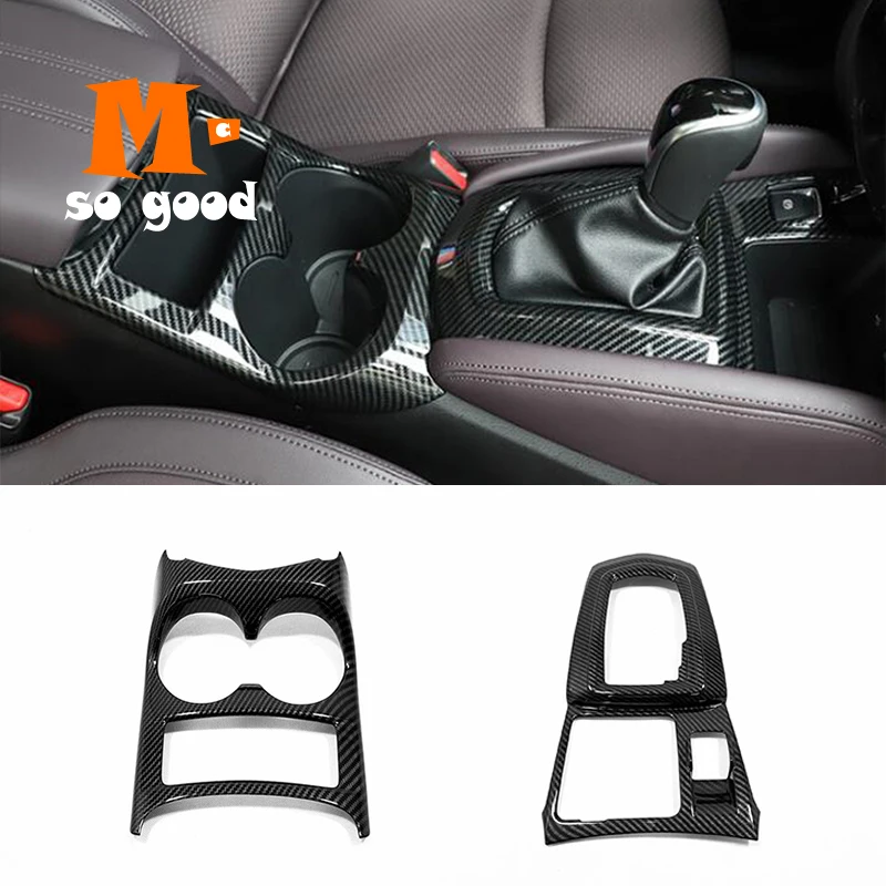 

2016 17 18 2019 Accessories ABS Matte/Carbon Fibre for Nissan Qashqai J11 Car Gear Shift Panel Front Water Cup Frame Cover Trim