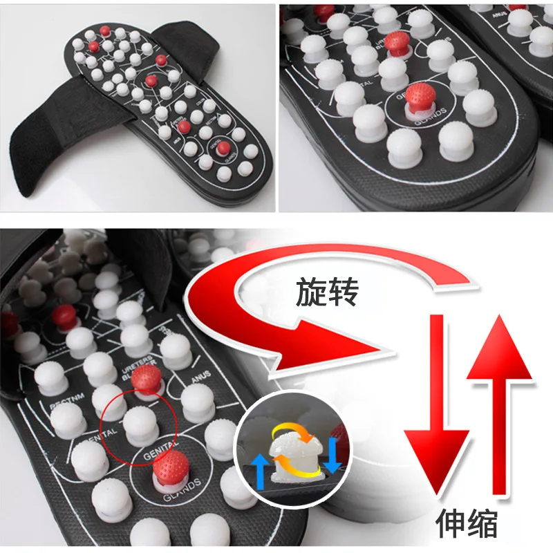 Acupoint Massage Slippers Sandal For Men Feet Chinese Acupressure Therapy Medical Rotating Foot Massager Shoes Unisex 698