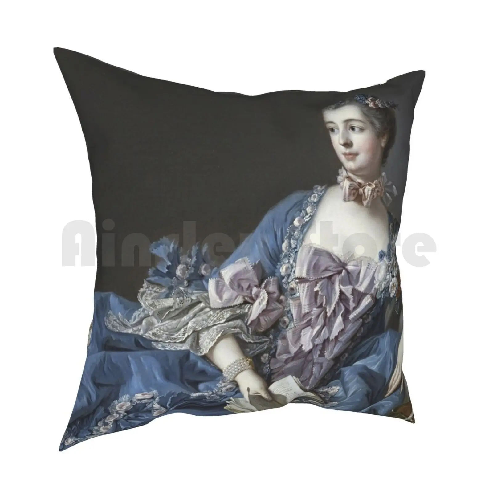 Francois Boucher-Madame De Pompadour . Jeanne-Antoinette Poisson , 1721 Pillow Case Printed Home Soft DIY Pillow cover