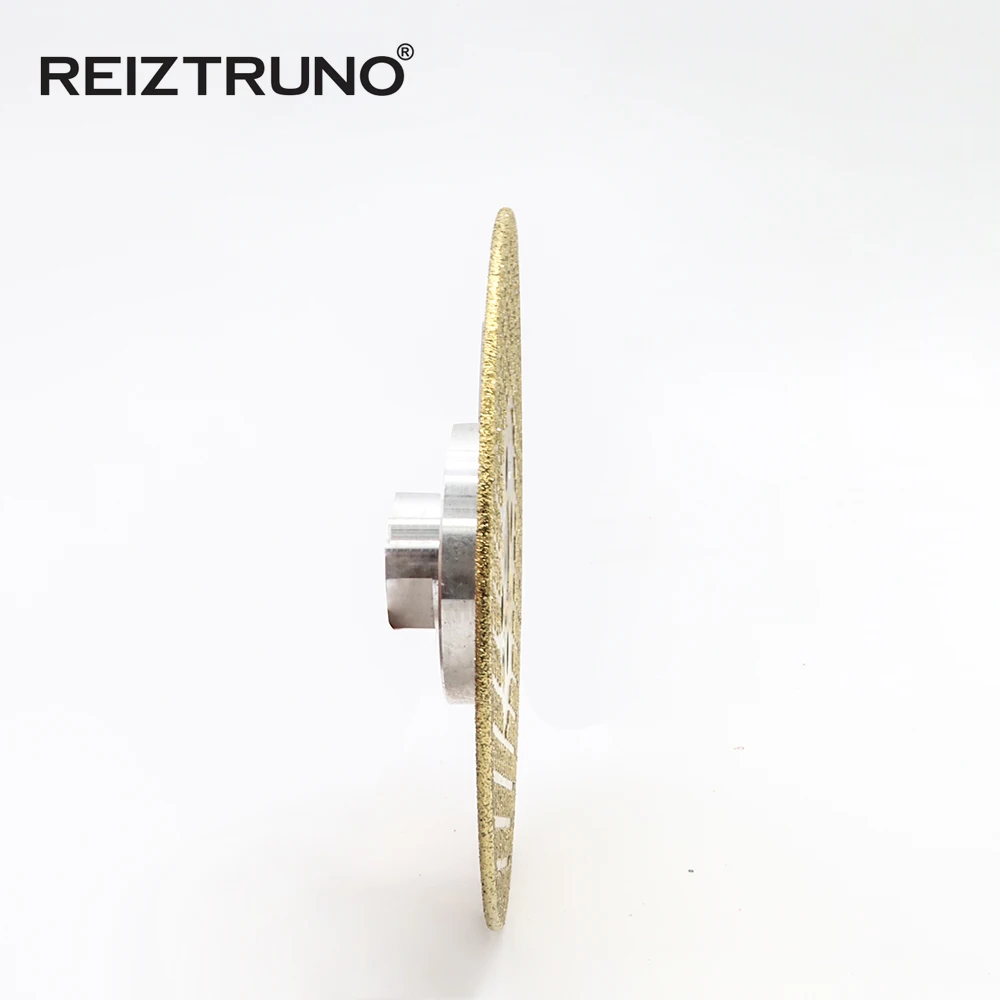 REIZTRUNO 5 "ใบมีดเพชรหินอ่อนสองด้านพร้อมอะแดปเตอร์ Quad Electroplated ต่อเนื่อง Turbo Blade สําหรับตัดหินอ่อน