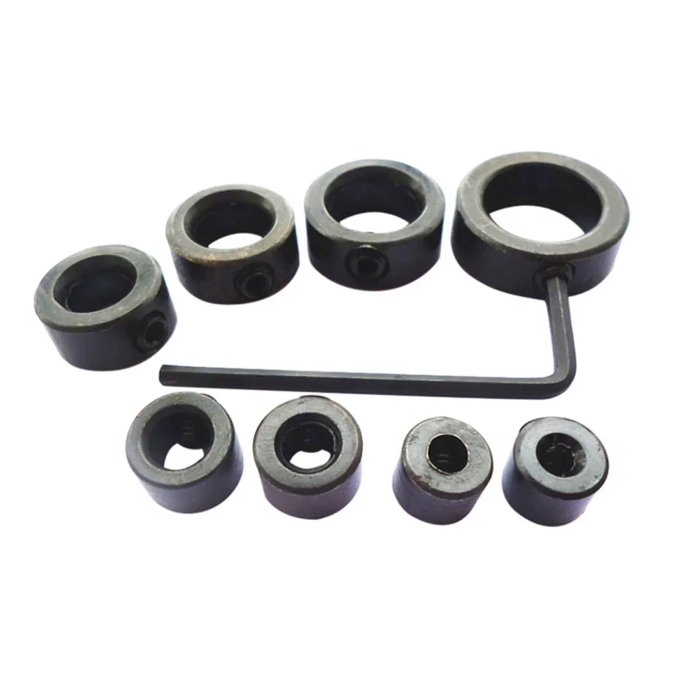 9PCS 3-16 mm Woodworking Drill Bit Shaft Depth Stop Collars limiter Ring Positioner Locator Woodworking Tool Set With Wrench