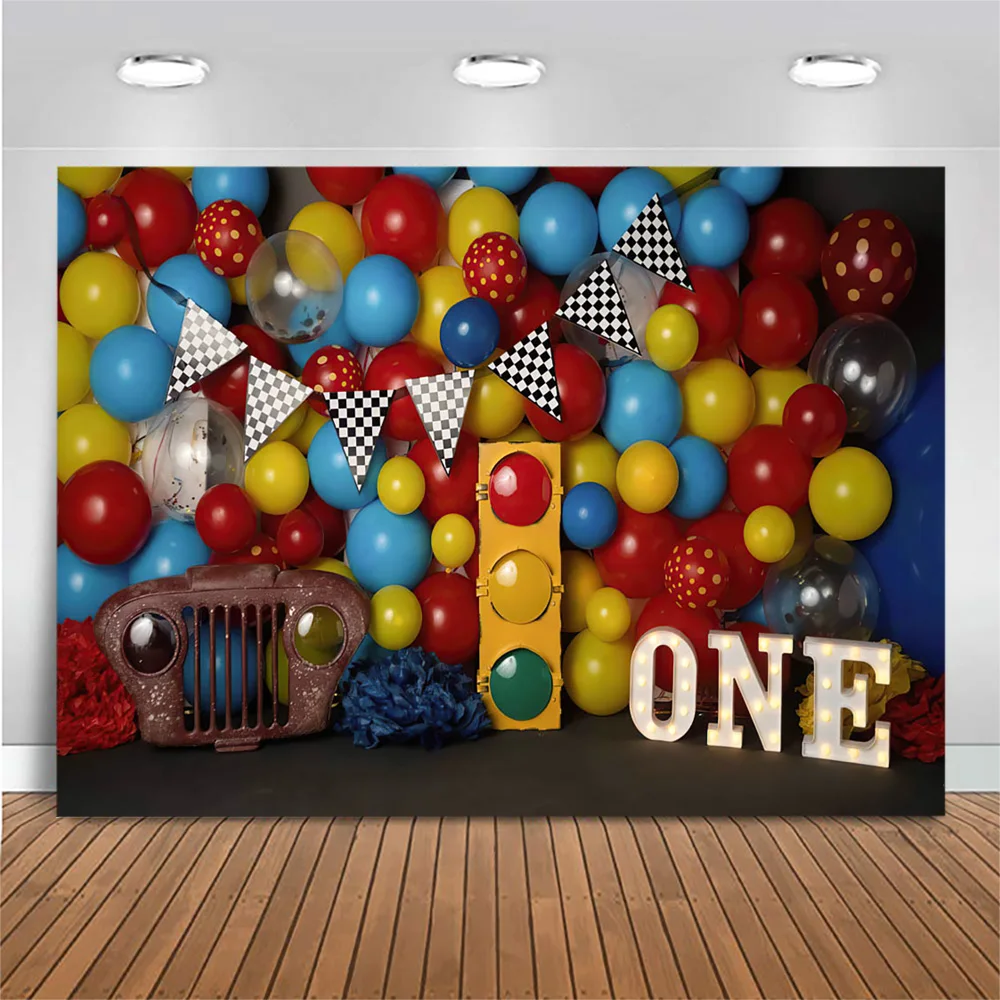 Mocsicka الطفل حفلة عيد ميلاد واحدة كعكة سحق خلفية التصوير بالون الطفل صورة خلفية الديكور استوديو الصور