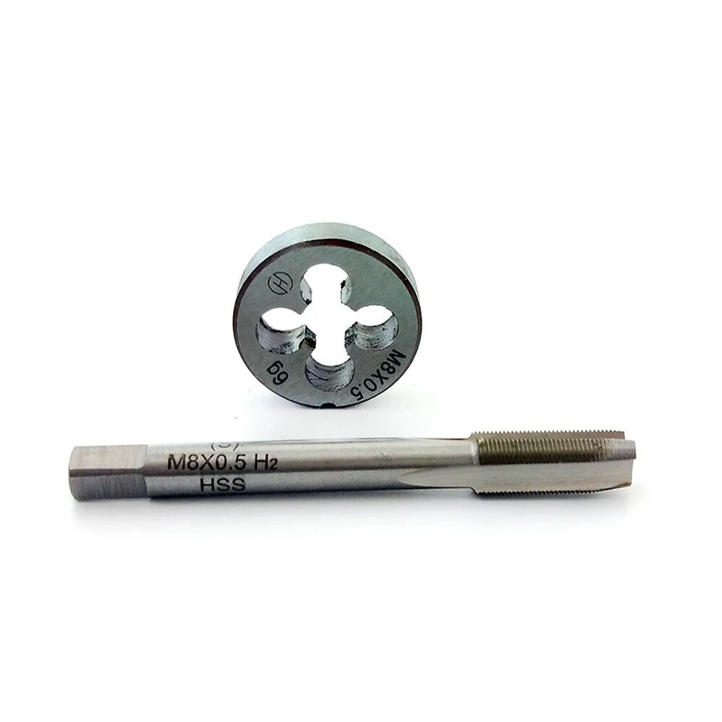 HSS M8 * 0.5Mm Tap & M8 X * 0.5Mm Die Metric Thread Right Hand Tap dan Die
