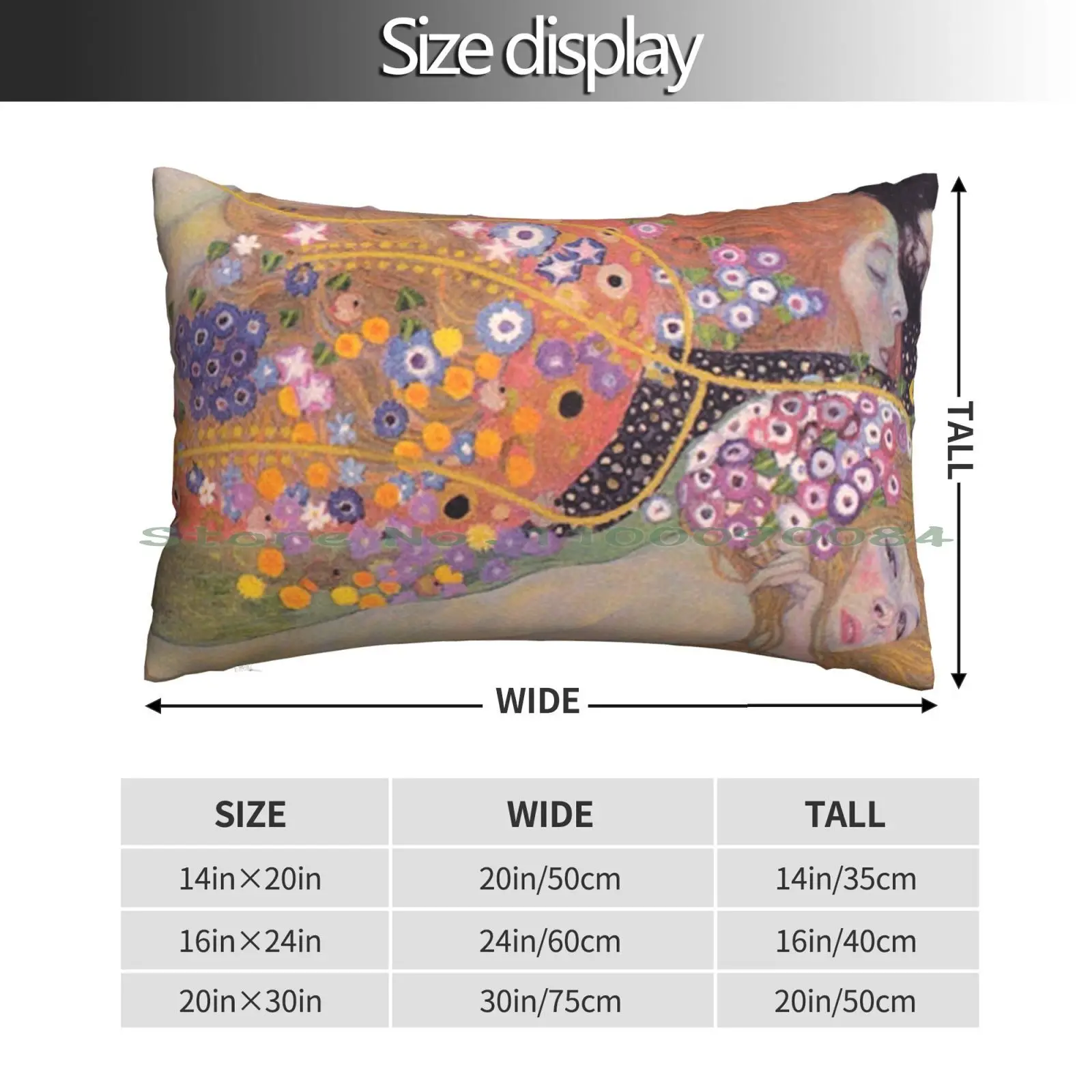 Water Snakes-Gustav Klimt Pillow Case 20x30 50*75 Sofa Bedroom Women Lgbtq Gay Girlfriend Flowers Floral Famous Celebrity