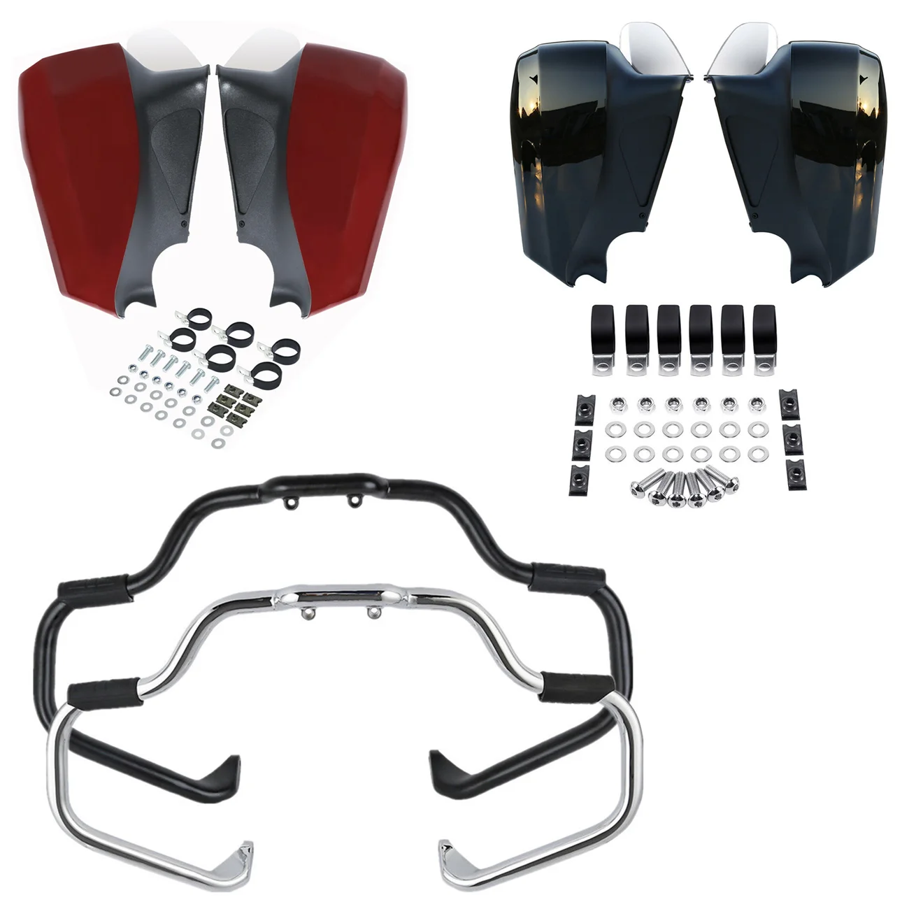 

Motorcycle Mustache Engine Guard Bar Lower Fairing Kit For Indian Chief Vintage Dark Horse Roadmaster Classic