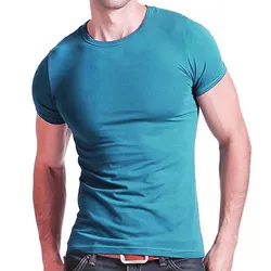 2024 Stretch V Collar Mens T Shirt Solid Color Short Sleeved Men T-Shirt For Male Tights Slim Man Tshirt Brand New Tops Tees