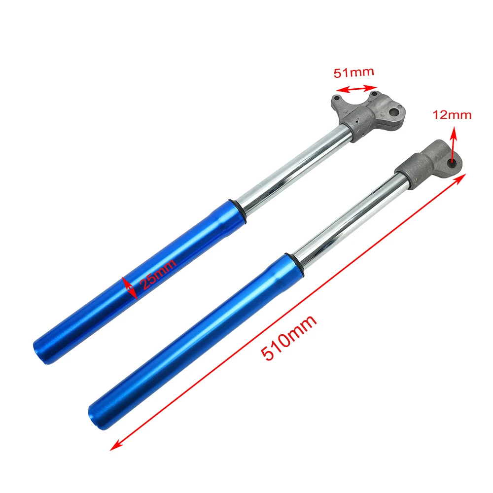 Motorcycle Front Fork Shock Absorption for 510mm Mini Dirt Pit Bike Small Cross Motor 2 Stoke Engine Off-road 25Mm