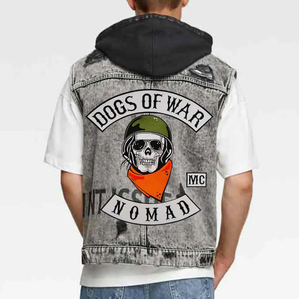 Dogs of War Nomad MC Large Embroidery Motorcycle Biker Patch Sticker For Clothing Hat Bags iron on backing