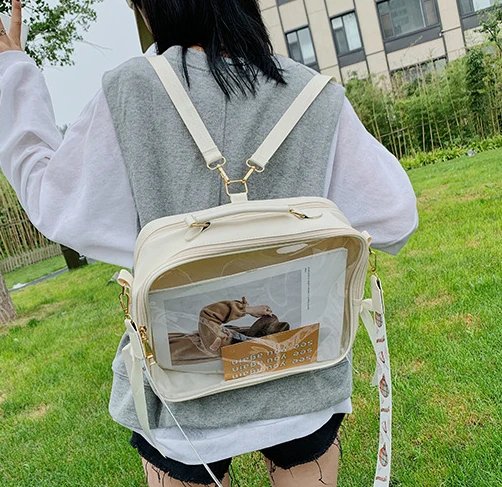 New Ladies Lolita Show Dolls Bag Transparent Itabag Women Cosplay HandBag Female Strap Printing Messenger Bag Grils Kawaii Bag