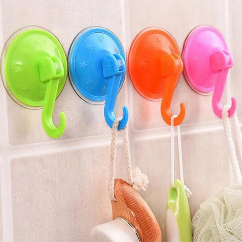 Plastic Random Color Vacuum Sucker Hook Decorative Kitchen Bathroom Strong Hanger Suction Suckers Cups