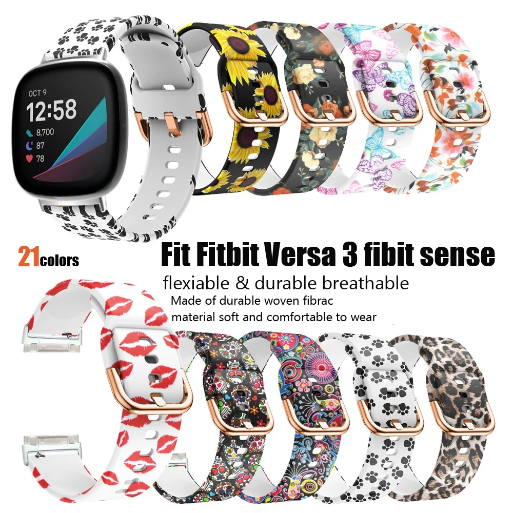 Silicone Strap for Fitbit Versa 4 3 Sense Watch Bands Replacement Wrist belt for Fitbit versa3 Smart Watch Bracelets Accessories