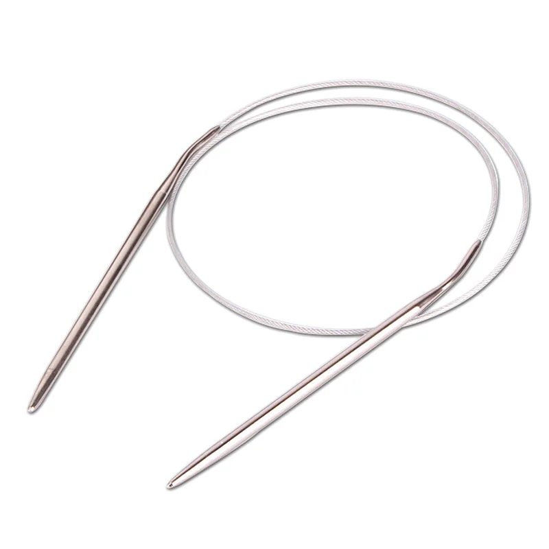 43/60/120cm Sweater Knitting Needle Stainless Steel Ring Needle Weaving Circular Knitting Needlework Kits DIY Knitted Tool