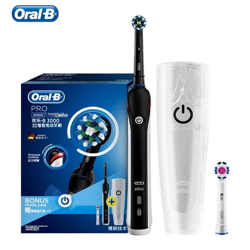 

Oral B Pro2000 умные электрические зубные щетки D20524 3D звуковое вращение отбеливание зубов перезаряжаемый датчик видимого давления 2 режима