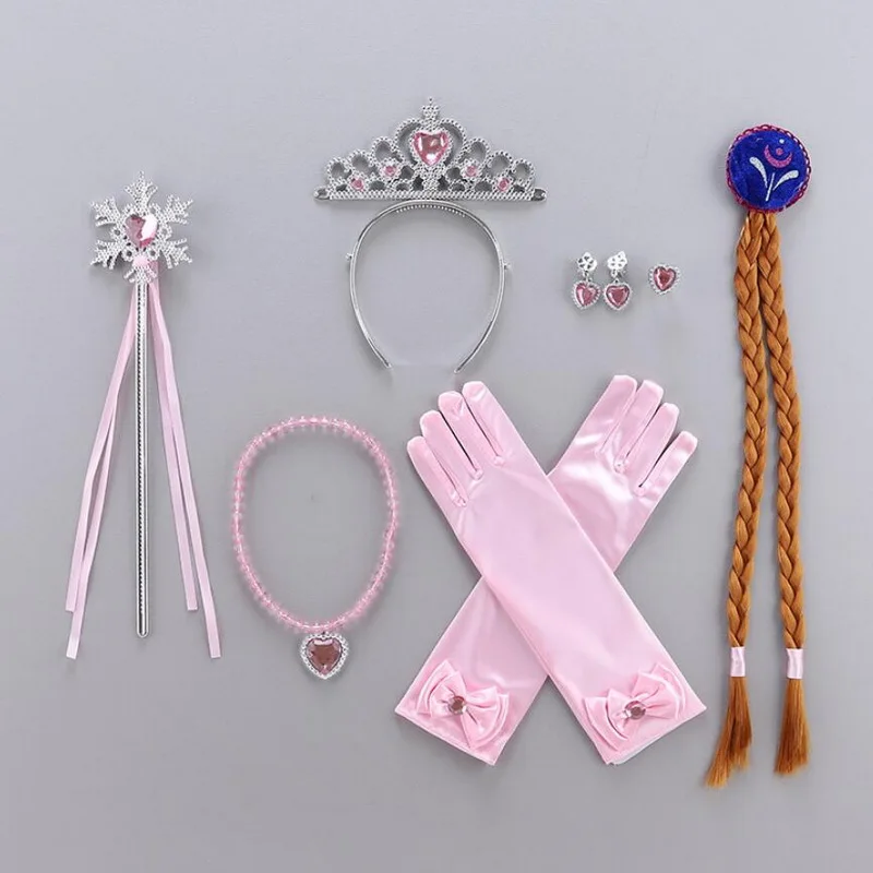 Accessoires de princesse pour filles, ensemble de bijoux de fête, Belle raiponce, Cosplay, déguisement, jouets à la mode, collier, boucles d'oreilles