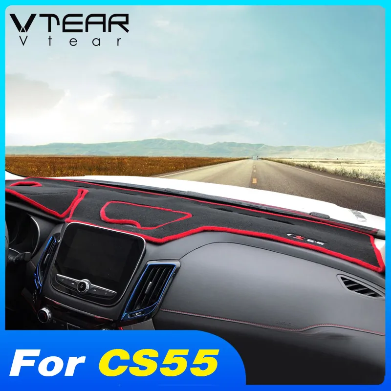 Vtear Car Dashboard Non Slip Mat Decoration Interior Details Cover Accessories Phone Dust Proof Pad Parts For Changan CS55 2020