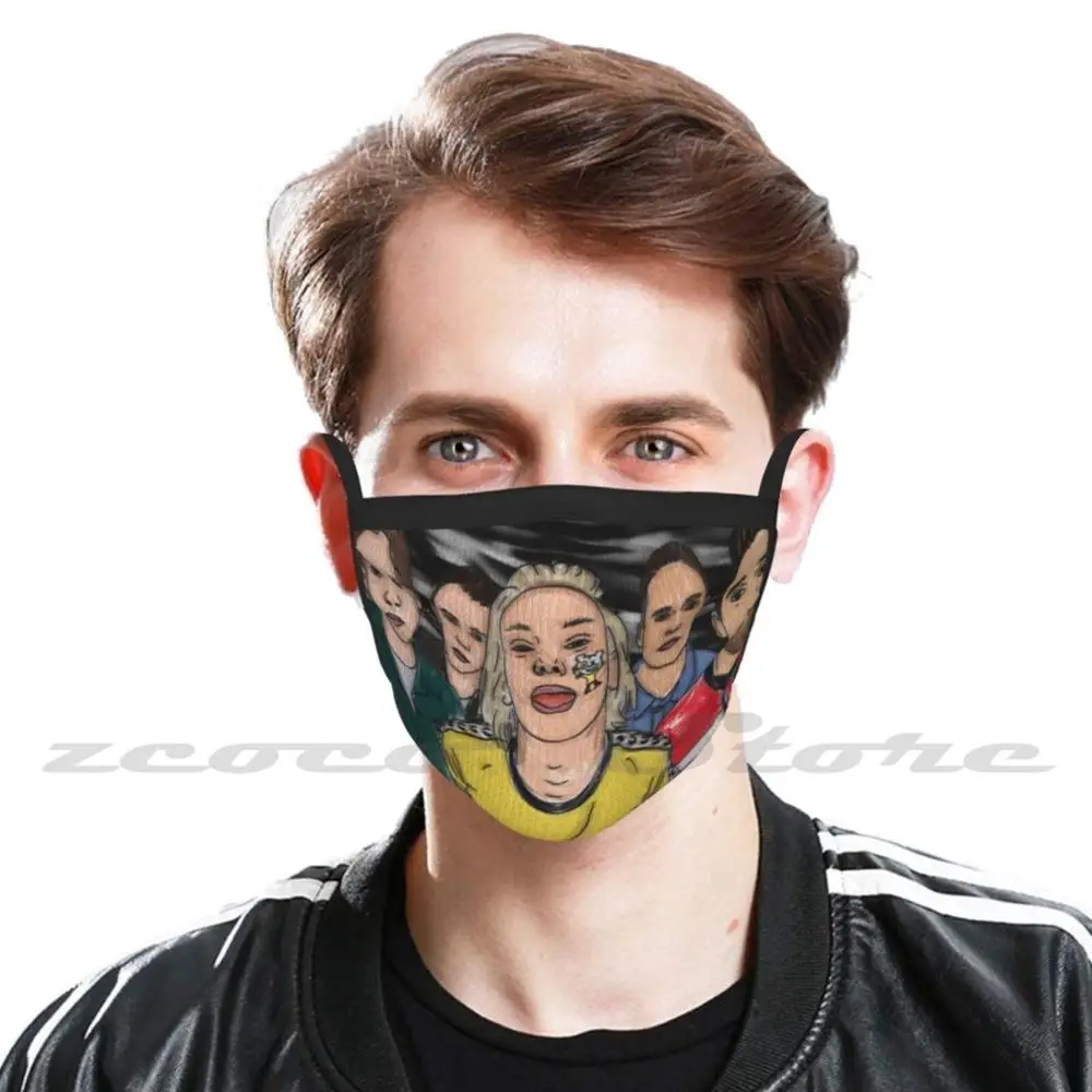 Masker Doek Wasbare Diy Filter Pm2.5 Volwassen Kids Fun Jamie Campbell Bower Sam