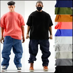 In Stock 1/6 Scale Male Soldier Fashion Pant XXL Plus Size Oversized Hip Hop Loose T-shirt For Phtblm35 Strong Muscle body