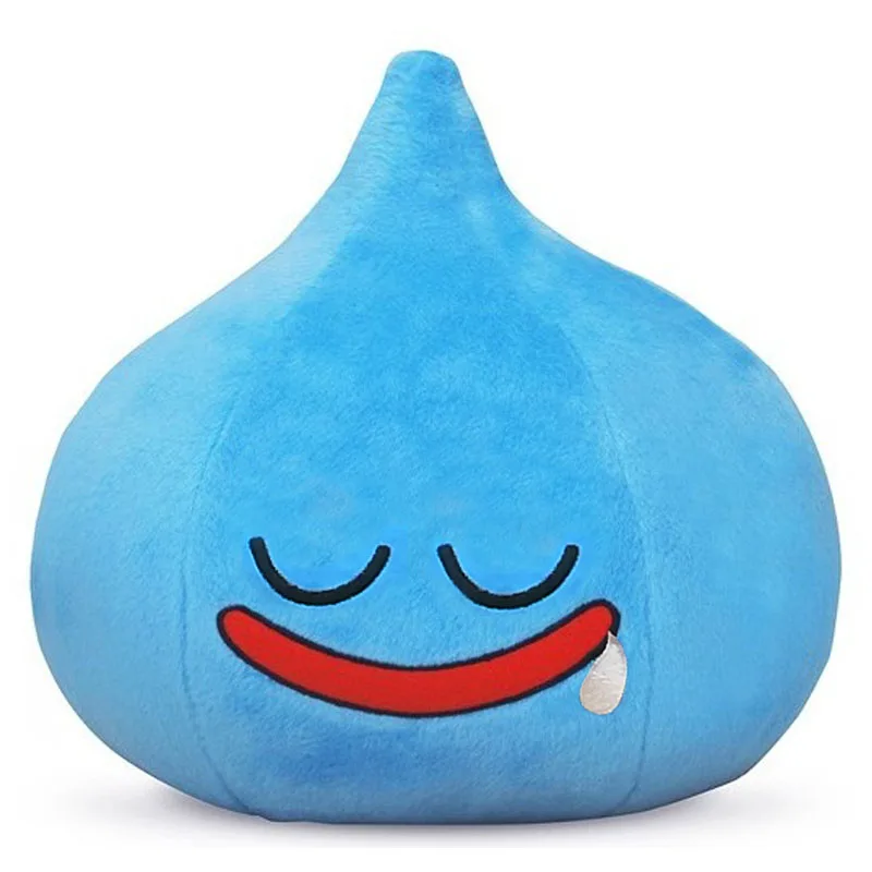 

New Cute Dragon Quest Sleeping Blue Slime Big Plush Pillow Cushion Stuffed Doll 45*30cm Kids Toys Boys Children Christmas Gifts