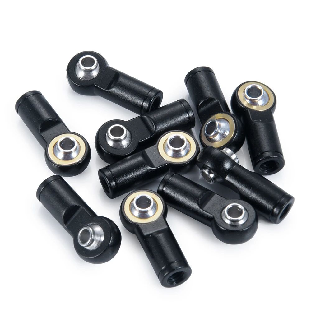 YEAHRUN 10Pcs 22mm M4 Metal Alloy Tie Rod Ball Head End Joint Counter Clock-wise Thread for Axial SCX10 1/10 RC Car Truck Model