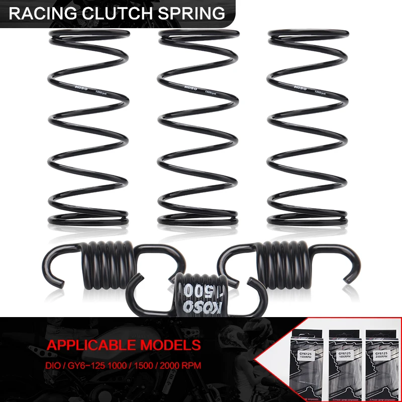 black 1000/1500/2000 RPM Performance Tourque Clutch Springs for GY6 152QMI 157QMJ engine GY6 125cc/150cc Chinese 139qmb scooters