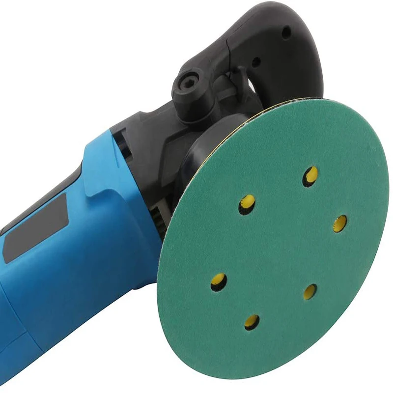 6 Inch 6 Holes Sandpaper Green Film Sanding Discs 60-2000 Grits Hook and Loop Wet Dry  for Wood Car Metal Polishing Finishing