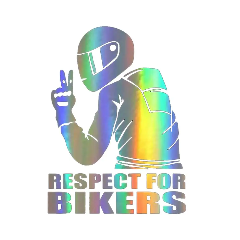 15x11CM Funny Car Stickers Respect Biker Sticker For Bikers Sticker On Car Motorcycle Vinyl 3D Stickers And Decals