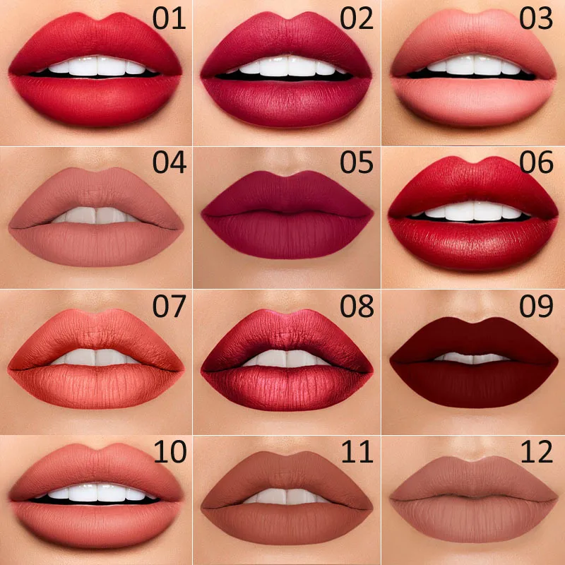 DNM brand double-ended waterproof matte velvet lipstick red pencil matte lipstick makeup 12 colors cosmetic lip liner tool TSLM1