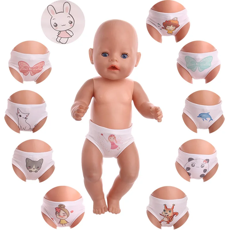 Doll Animal Bow Fairy Panties Fit 18 Inch American Doll And 43cm Baby New Born Doll，Our Generation ,DIY Gift For Children's