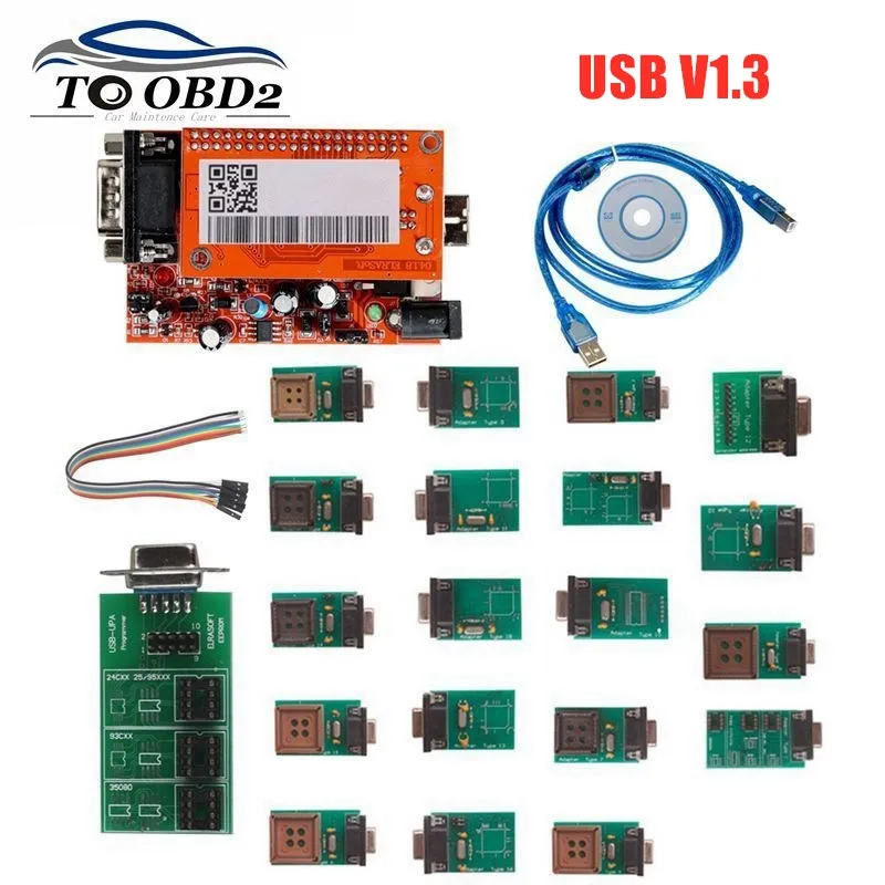 

Адаптер Диагностический UUSP UPA Usb 1,3 eeprom, инструмент диагностики, инструмент для настройки микросхемы ECU UPA USB V1.3 с полным адаптером